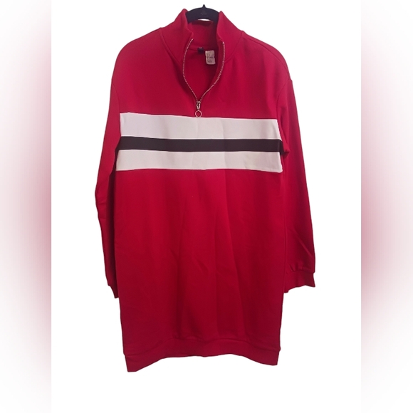 Red & White Tunic Sweater by Divided H&M Size 2 - Picture 2 of 5